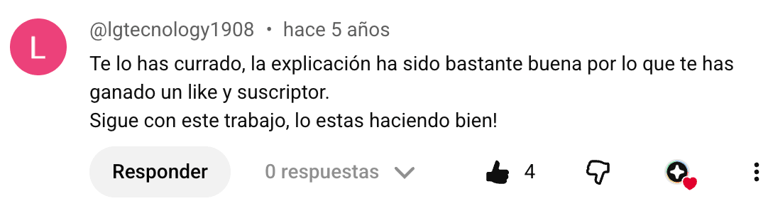 Comentario de lgtecnology1908